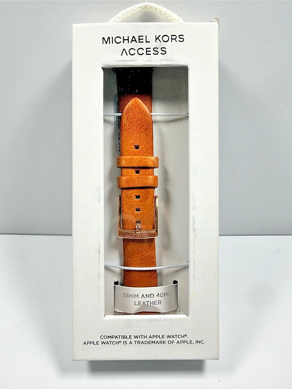 Open Box-Michael Kors Access Leather Apple Watch Band Brown